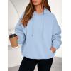 imagePRETTYGARDEN Womens 2025 Fall Fashion Oversized Hoodies Sweatshirt Fleece Long Sleeve Going Out Tops Trendy Winter ClothingLight Blue