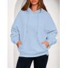 imagePRETTYGARDEN Womens 2025 Fall Fashion Oversized Hoodies Sweatshirt Fleece Long Sleeve Going Out Tops Trendy Winter ClothingLight Blue