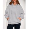 imagePRETTYGARDEN Womens 2025 Fall Fashion Oversized Hoodies Sweatshirt Fleece Long Sleeve Going Out Tops Trendy Winter ClothingLight Grey