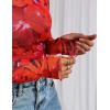 imagePRETTYGARDEN Womens 2025 Fall Mesh Floral Blouses Long Sleeve Going Out Tops Slim Fitted Shirts Date Night OutfitsFloral Orange Red