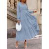 imagePRETTYGARDEN Womens 2025 Fall Wedding Guest Dresses Long Sleeve V Neck Flowy Elegant Holiday Party Maxi Dress with PocketsLight Blue