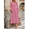imagePRETTYGARDEN Womens 2025 Fall Wedding Guest Dresses Long Sleeve V Neck Flowy Elegant Holiday Party Maxi Dress with PocketsPink