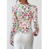 imagePRETTYGARDEN Womens 2025 Summer Fall Long Sleeve Henley T Shirts Button Ribbed Knit Slim Fit Casual Basic Tops BlouseFloral Apricot Multicolored