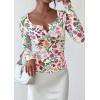 imagePRETTYGARDEN Womens 2025 Summer Fall Long Sleeve Henley T Shirts Button Ribbed Knit Slim Fit Casual Basic Tops BlouseFloral Apricot Multicolored