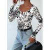 imagePRETTYGARDEN Womens 2025 Summer Fall Long Sleeve Henley T Shirts Button Ribbed Knit Slim Fit Casual Basic Tops BlouseFloral Black