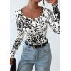 imagePRETTYGARDEN Womens 2025 Summer Fall Long Sleeve Henley T Shirts Button Ribbed Knit Slim Fit Casual Basic Tops BlouseFloral Black