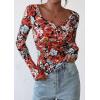 imagePRETTYGARDEN Womens 2025 Summer Fall Long Sleeve Henley T Shirts Button Ribbed Knit Slim Fit Casual Basic Tops BlouseFloral Black Multicolored