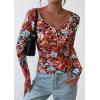 imagePRETTYGARDEN Womens 2025 Summer Fall Long Sleeve Henley T Shirts Button Ribbed Knit Slim Fit Casual Basic Tops BlouseFloral Black Multicolored