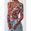 imagePRETTYGARDEN Womens 2025 Summer Fall Long Sleeve Henley T Shirts Button Ribbed Knit Slim Fit Casual Basic Tops BlouseFloral Black Multicolored