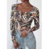 imagePRETTYGARDEN Womens 2025 Summer Fall Long Sleeve Henley T Shirts Button Ribbed Knit Slim Fit Casual Basic Tops BlouseFloral Khaki
