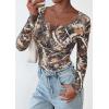 imagePRETTYGARDEN Womens 2025 Summer Fall Long Sleeve Henley T Shirts Button Ribbed Knit Slim Fit Casual Basic Tops BlouseFloral Khaki