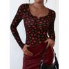 imagePRETTYGARDEN Womens 2025 Summer Fall Long Sleeve Henley T Shirts Button Ribbed Knit Slim Fit Casual Basic Tops BlouseSmall Heart