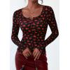 imagePRETTYGARDEN Womens 2025 Summer Fall Long Sleeve Henley T Shirts Button Ribbed Knit Slim Fit Casual Basic Tops BlouseSmall Heart