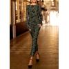 imagePRETTYGARDEN Womens Floral Bodycon Maxi Dress 2025 Fall Elegant Mesh Long Sleeve Formal Wedding Guest Cocktail DressesArmy Green