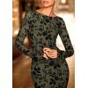 imagePRETTYGARDEN Womens Floral Bodycon Maxi Dress 2025 Fall Elegant Mesh Long Sleeve Formal Wedding Guest Cocktail DressesArmy Green