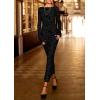 imagePRETTYGARDEN Womens Floral Bodycon Maxi Dress 2025 Fall Elegant Mesh Long Sleeve Formal Wedding Guest Cocktail DressesBlack
