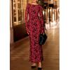 imagePRETTYGARDEN Womens Floral Bodycon Maxi Dress 2025 Fall Elegant Mesh Long Sleeve Formal Wedding Guest Cocktail DressesRed
