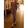 imagePRETTYGARDEN Womens Floral Bodycon Maxi Dress 2025 Fall Elegant Mesh Long Sleeve Formal Wedding Guest Cocktail DressesRust