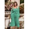 imagePRETTYGARDEN Womens Floral Boho Dress Fall Long Sleeve Wrap V Neck Ruffle Flowy Maxi Spring Wedding Guest Vacation DressesBgreen