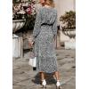 imagePRETTYGARDEN Womens Floral Boho Dress Fall Long Sleeve Wrap V Neck Ruffle Flowy Maxi Spring Wedding Guest Vacation DressesBlack