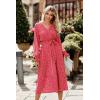imagePRETTYGARDEN Womens Floral Boho Dress Fall Long Sleeve Wrap V Neck Ruffle Flowy Maxi Spring Wedding Guest Vacation DressesBred