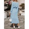 imagePRETTYGARDEN Womens Floral Boho Dress Fall Long Sleeve Wrap V Neck Ruffle Flowy Maxi Spring Wedding Guest Vacation DressesDark Blue