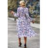 imagePRETTYGARDEN Womens Floral Boho Dress Fall Long Sleeve Wrap V Neck Ruffle Flowy Maxi Spring Wedding Guest Vacation DressesFloral Apricot