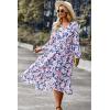 imagePRETTYGARDEN Womens Floral Boho Dress Fall Long Sleeve Wrap V Neck Ruffle Flowy Maxi Spring Wedding Guest Vacation DressesFloral Apricot