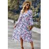 imagePRETTYGARDEN Womens Floral Boho Dress Fall Long Sleeve Wrap V Neck Ruffle Flowy Maxi Spring Wedding Guest Vacation DressesFloral Apricot