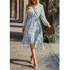 imagePRETTYGARDEN Womens Floral Boho Dress Fall Long Sleeve Wrap V Neck Ruffle Flowy Maxi Spring Wedding Guest Vacation DressesFloral Blue