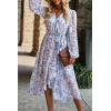 imagePRETTYGARDEN Womens Floral Boho Dress Fall Long Sleeve Wrap V Neck Ruffle Flowy Maxi Spring Wedding Guest Vacation DressesFloral Light Blue