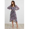 imagePRETTYGARDEN Womens Floral Boho Dress Fall Long Sleeve Wrap V Neck Ruffle Flowy Maxi Spring Wedding Guest Vacation DressesFloral Purple