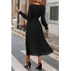 imagePRETTYGARDEN Womens Floral Boho Dress Fall Long Sleeve Wrap V Neck Ruffle Flowy Maxi Spring Wedding Guest Vacation DressesSolid Black