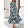 imagePRETTYGARDEN Womens Floral Maxi Dress 2025 Fall Long Sleeve V Neck Casual A Line Long Flowy Boho Party DressesFloral Blue Yellow