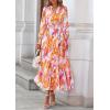 imagePRETTYGARDEN Womens Floral Maxi Dress 2025 Fall Long Sleeve V Neck Casual A Line Long Flowy Boho Party DressesFloral Brown Purple