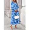 imagePRETTYGARDEN Womens Floral Maxi Dress 2025 Fall Long Sleeve V Neck Casual A Line Long Flowy Boho Party DressesFloral Light Blue