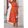 imagePRETTYGARDEN Womens Floral Maxi Dress 2025 Fall Long Sleeve V Neck Casual A Line Long Flowy Boho Party DressesFloral Orange Purple