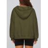 imagePRETTYGARDEN Womens Hoodies Cropped Fleece Sweatshirts 2025 Fall Fashion Quarter Zip Pullover Long Sleeve Tops Winter ClothesArmy Green