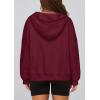 imagePRETTYGARDEN Womens Hoodies Cropped Fleece Sweatshirts 2025 Fall Fashion Quarter Zip Pullover Long Sleeve Tops Winter ClothesBurgundy