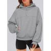 imagePRETTYGARDEN Womens Hoodies Cropped Fleece Sweatshirts 2025 Fall Fashion Quarter Zip Pullover Long Sleeve Tops Winter ClothesGrey