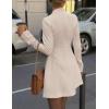 imagePRETTYGARDEN Womens Long Sleeve Mini Dress 2025 Fall Bodycon Mock Neck Elegant Business Work Party Short DressesBeige Apricot