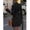imagePRETTYGARDEN Womens Long Sleeve Mini Dress 2025 Fall Bodycon Mock Neck Elegant Business Work Party Short DressesBlack