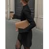 imagePRETTYGARDEN Womens Long Sleeve Mini Dress 2025 Fall Bodycon Mock Neck Elegant Business Work Party Short DressesBlack