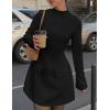 imagePRETTYGARDEN Womens Long Sleeve Mini Dress 2025 Fall Bodycon Mock Neck Elegant Business Work Party Short DressesBlack