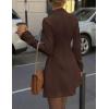 imagePRETTYGARDEN Womens Long Sleeve Mini Dress 2025 Fall Bodycon Mock Neck Elegant Business Work Party Short DressesBrown