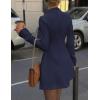 imagePRETTYGARDEN Womens Long Sleeve Mini Dress 2025 Fall Bodycon Mock Neck Elegant Business Work Party Short DressesDark Blue