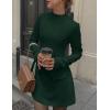 imagePRETTYGARDEN Womens Long Sleeve Mini Dress 2025 Fall Bodycon Mock Neck Elegant Business Work Party Short DressesDark Green