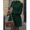 imagePRETTYGARDEN Womens Long Sleeve Mini Dress 2025 Fall Bodycon Mock Neck Elegant Business Work Party Short DressesDark Green