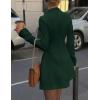 imagePRETTYGARDEN Womens Long Sleeve Mini Dress 2025 Fall Bodycon Mock Neck Elegant Business Work Party Short DressesDark Green