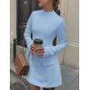 imagePRETTYGARDEN Womens Long Sleeve Mini Dress 2025 Fall Bodycon Mock Neck Elegant Business Work Party Short DressesLight Blue